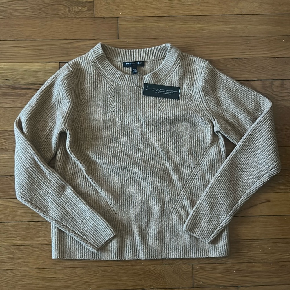 Banana Republic Elegant Beige Knit Sweater XS